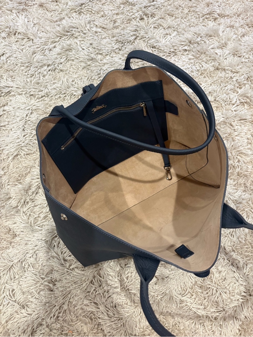 Longchamp Roseau Leather Shoulder Tote - Picture 6 of 9